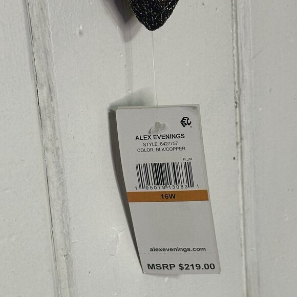 Alex Evenings Plus Size 16W Metallic Off-the-Shoulder Evening Dress Gown NWT - Picture 5 of 12